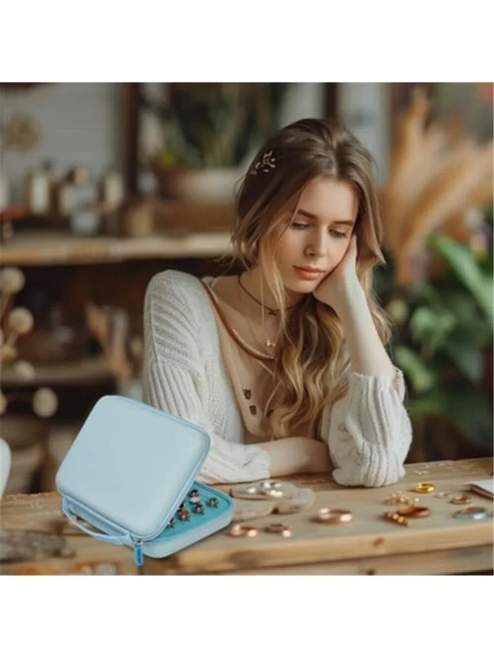 Ring Organizer Box Travel Jewelry Case Ring Display Storage Holder